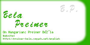 bela preiner business card
